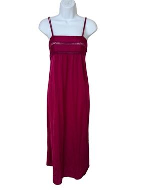 Vintage Maxi Slip Dress or Nightgown in Red Wine